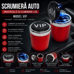 Paradox Since 1992 Scrumiera auto cu iluminare LED universala cu capac pentru masina (AD012R) Scrumiera