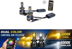 Paradox Since 1992 Becuri LED H7 Faruri Auto Dual Color 3000K-6000K Bluetooth Canbus 12V (AD752)