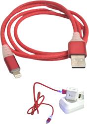 Paradox Since 1992 Cablu incarcare si date USB iPhone Lightning cu LED pentru telefon (19-5-ROSU)