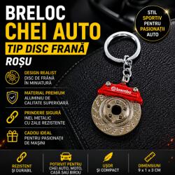 Paradox Since 1992 Breloc chei auto metalic tip disc frana rosu, aluminiu, design sport (4-54-discrosu)