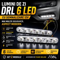 Paradox Since 1992 Lumini de zi DRL 6 LED cu semnalizare 12V universale (2369)