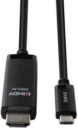 Lindy Cablu adaptor Lindy USB C to HDMI 8K60, lungime cablu 1m, Standard: HDMI 2.1 with 48Gbps, Chipset: CS5565AN, Supported Bandwidth: 48Gbps Maximum Resolution: 7680x4320 60Hz, 3840x2160 144Hz (LY-43433) 
