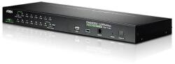 ATEN Switch KVM Aten, Raft pentru montat echipamente 1U Negru, Numar de calculatoare: 256, Tastatura de tip port: USB, PS 2 Mouse tip de port: USB, PS 2 Video Type portul: VGA, QXGA 2048 x 1536 Pixel, mate