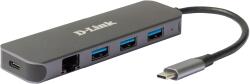 D-Link Docking station D-Link DUB-2334, USB Type-C, 60W, Gri, 2 ani Garantie (DUB-2334)