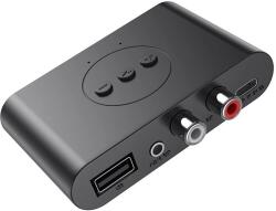 Techstar Receptor Transmitator Techstar® MM-2, Bluetooth 5.0, Interfata USB, Iesire RCA, Iesire AUX, Conexiune Multipoint, Negru (SKU2392)