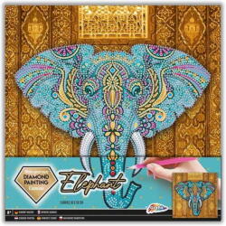 Grafix Set creativ cu diamante rotunde pe panza Diamond Painting 30x30 cm Grafix, Elefant (GR260011_Elefant)