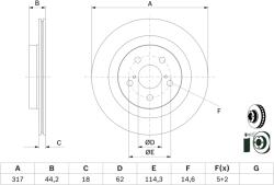 Bosch Disc Frana 0986479H19 Lexus Nx Ii/Rz/Ux Suzuki Across Toyota Rav 4 V/Bz4X (0986479H19)