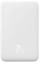 Baseus EnerFill FM41 Magnetic vezeték nélküli gyorstöltő powerbank 20000mAh, 20W, fehér + 60W USB Type-C, 30cm kábel (E0027U01) - bstrade