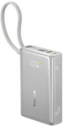 Baseus PicoGo gyorstöltő powerbank 10000mAh, 45W, beépített USB Type-C kábel, ezüst (P10076803853-00) - bstrade