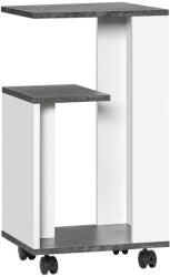 HOMCOM Éjjeliszekrény, 4 kerékkel, 3 polccal, 35 x 29, 5 x 65, 5 cm, szürke-fehér (831-569V91WT)