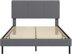 HomCom Ágykeret 140 x 200 cm állítható fejtámlával, kárpitozott ágy 12 léces ágyráccsal (83D-261V90CG)