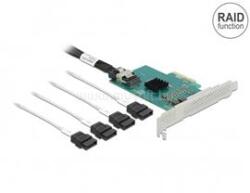 Delock 89051 4xSATA 6Gb/s RAID/HyperDuo low profile PCI Express kártya (DL89051) (DL89051)