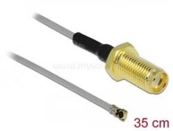 Delock Antenna kábel SMA anya válaszfali csatlakozóval apa MHF 4 -dugó 0.81 35 cm menethossz 10 mm (DL90398) (DL90398)