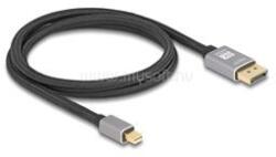 Delock Mini DisplayPort - DisplayPort-kábel 8K 60 Hz 1 m szürke fém retesz nélküli (DL81091) (DL81091)