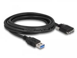 Delock Kábel USB 3.0 A-Típusú dugó - Micro-B Típusú dugó csavarokkal ellátott 1 m (DL87799) (DL87799)