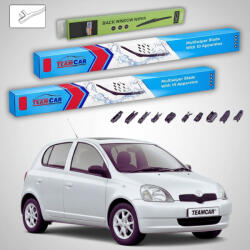 TeamCar Ștergătoare Toyota Yaris P1 Hatchback France 2001-2006 | Set Față și Spate Flat Premium - TeamCar® (TC-YP1F-5338FSP)