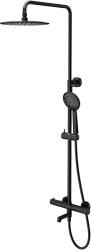 Cersanit Zen set cadă și duș perete cu termostat cu duș de ploaie negru S951-786 (S951786)