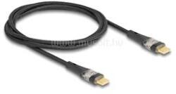 Delock Adat és gyors töltő kábel USB 2.0 USB Type-C apa-apa átlátszó PD 3.0 100 W 1 m (DL80763) (DL80763)