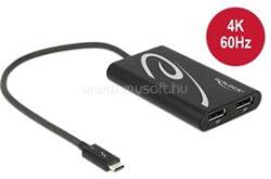 Delock 62708 ThunderboltT 3 apa > 2 x Displayport anya 4K 60 Hz adapter (DL62708) (DL62708)
