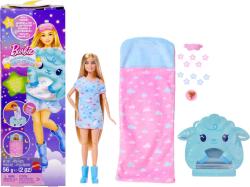 Mattel Barbie, Sleepover Reveal, Petrecere in pijamale, papusa cu surpriza, albastra Papusa Barbie