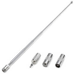  Teleszkópos DAB/FM rádióantenna, 75 cm, F csatlakozóval és 3 adapterrel 21-087- (21-087)