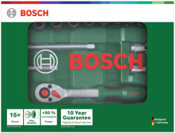 Bosch 1600A03EG1 1/4"-os racsnis készlet, 15 darabos (Green) (1600A03EG1)
