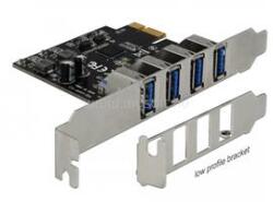 Delock USB 3.0 PCI Express Kártya, 4 x külső A-típusú anya csatlakozóval (DL90304) (DL90304)