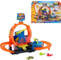 Mattel Hot Wheels City Mega Loop - spălătorie auto cu 1 schimbător de culori (25JHL97)