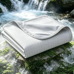Emme Arc-Chill Hűtőtakaró Q-Max>0.45, 152x203 cm, 2 az 1-ben kétoldalas vékony nyári takaró, légáteresztő ágytakaró, akvarell szürke
