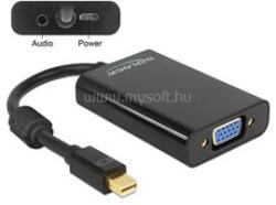 Delock 65598 fekete adapter mini displayport apa > VGA / Audió / tápfeszültség anya (DL65598) (DL65598)