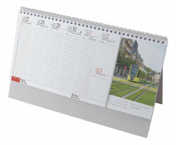 REALSYSTEM Asztali naptár képes REALSYSTEM álló fehér lapos Európa 2027 (7961-99) - tonerpiac