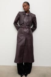 ANSWEAR női bőr trench kabát ICONU nscripted - burgundia S/M