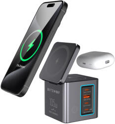 Blitwzolf Blitzwolf BW-i113 - 105W asztali töltőállomás - 3x USB-C + 1x USB-A + 2x vezeték nélküli (Qi) töltés