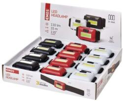 EMOS COB LED fejlámpa P3538, 110 lm, 3× AAA, 12 db, kiállított dobozban