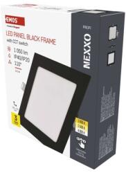 EMOS NEXXO LED süllyesztett lámpa, négyzet alakú, fekete, 12W, CCT