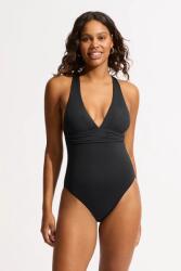 Seafolly egyrészes fürdőruha női Cross Back - fekete XS