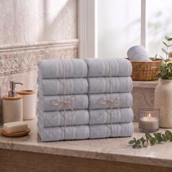 Ralex Pucioasa Pachet 10 prosoape baie 50x90 cm Bumbac 100%, Greek Border 500 grame/mp, Gri Deschis (100.280-10-105621) Prosop
