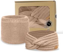 Bontis Set cadou: Bentiță încrucișată și guler călduros - Bej (gift-set-XII-biege)
