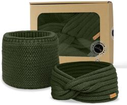 Bontis Set cadou: Bentiță încrucișată și guler călduros - Măslin (gift-set-XII-olive-green)