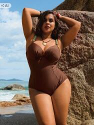Shein Barna Egyrészes Plus Size Fürdőruha 48 1