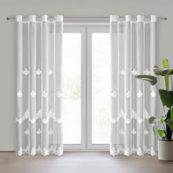 Takoy Fehér függöny hímzéssel 140x250 cm ringlivel - ISARI