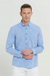  Férfi Ing Casual Kék Finom Mintás Hosszú Ujjú XL 5AA (4A2022200071/Mavi)
