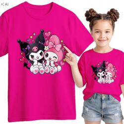  Gyerek Póló Rózsaszín Kuromi My Melody Mese Cicák Aranyos S 128 cm