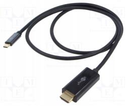 Goobay Kábel; Hdmi dugó, USB C dugó; Pvc; Hdmi 2.0, USB 3.1; 1m; fekete (75696)