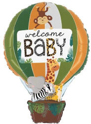  Welcome Baby Dzsungeles állatos babaszületés fólia lufi 90cm