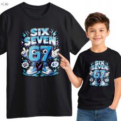  Gyerek Póló Fekete Roblox 67 Six Seven S 128 cm