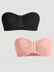 Shein Sima Puha Melltartó Bardotka Fekete És Rózsaszín 2 Pack M 1MA