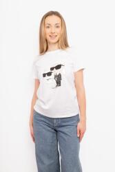 Karl Lagerfeld Női póló Karl Lagerfeld 230W1704 fehér XXL Pamut Női Póló (230W1704 100_XXL)