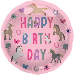 Folat Szülinapi lufi 18" 45cm Happy Birthday, Lovas (LUFI305478)