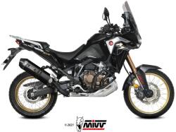  Tobă finală MIVV Speed Edge pentru Honda CRF 1100 L Africa Twin (2020-2025), oțel inoxidabil negru (H.079.LRB)
